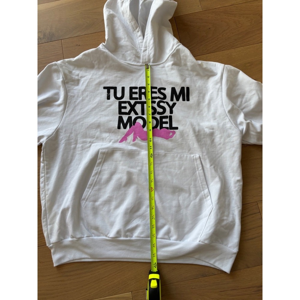 New Sad Boyz X Junior H 'Tu Eres Mi Extssy Model White Pullover Hoodie Size M - Picture 6 of 9